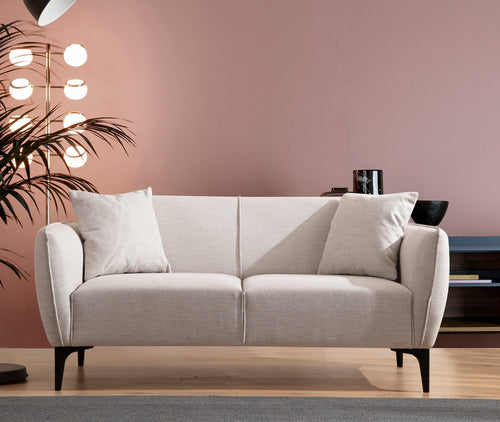 Sofa 2-Sitzer mit Stoff, Belissimo Creme