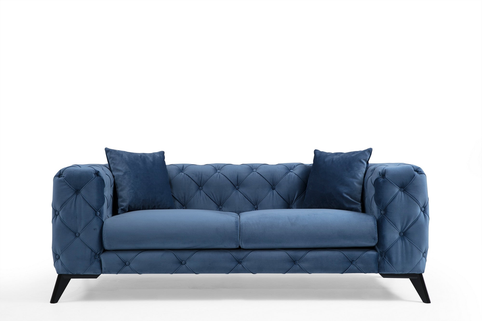 Sofa 2-Sitzer mit Samtstoff, Como Blau (1)