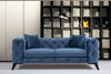 Sofa 2-Sitzer mit Samtstoff, Como Blau