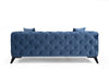 Sofa 2-Sitzer mit Samtstoff, Como Blau (5)