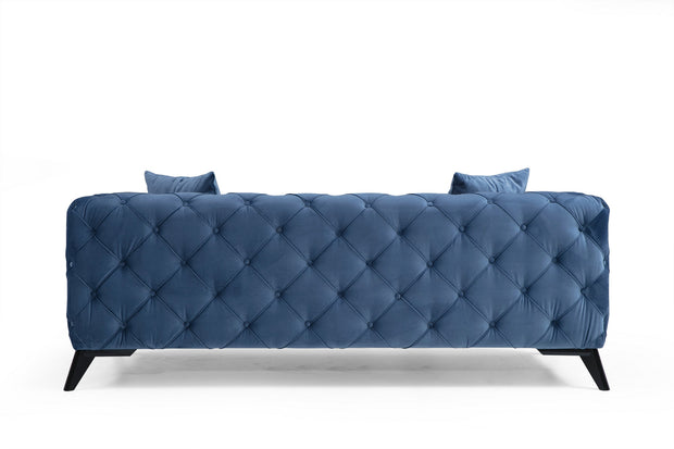 Sofa 2-Sitzer mit Samtstoff, Como Blau (5)