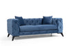 Sofa 2-Sitzer mit Samtstoff, Como Blau (4)