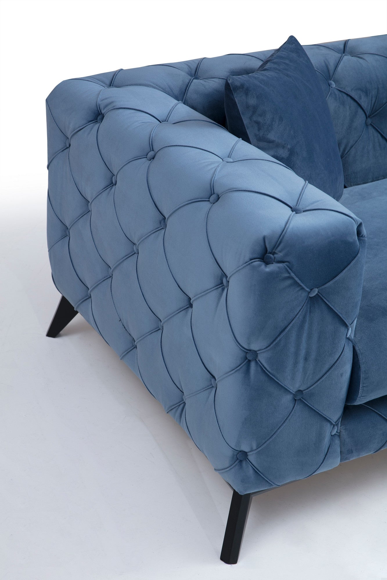 Sofa 2-Sitzer mit Samtstoff, Como Blau (2)