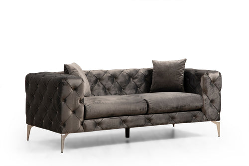 Sofa 2-Sitzer mit Samtstoff, Como Anthrazit