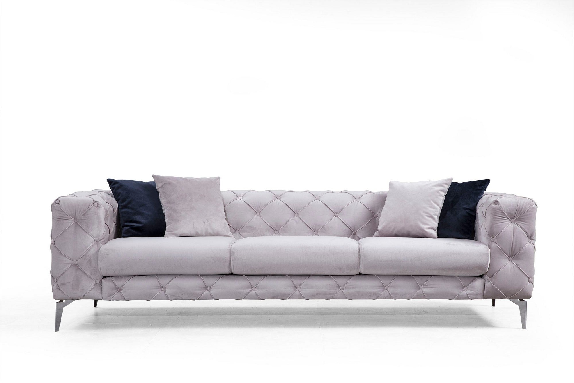 Sofa 3-Sitzer mit Samtstoff, Como Grau (2)