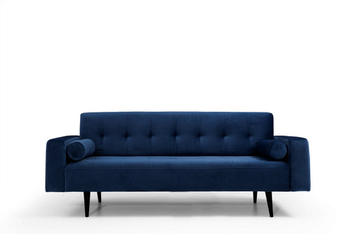 Schlafsofa 3-Sitzer mit Samtstoff, Derry Blau (1)