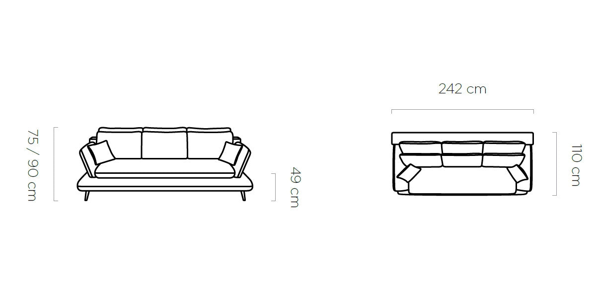 Schlafsofa mit Stauraum, 3-Sitzer, Mate Cappuccino (6)