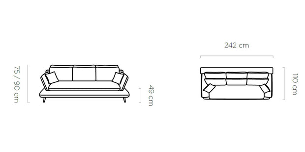 Schlafsofa mit Stauraum, 3-Sitzer, Mate Cappuccino (6)