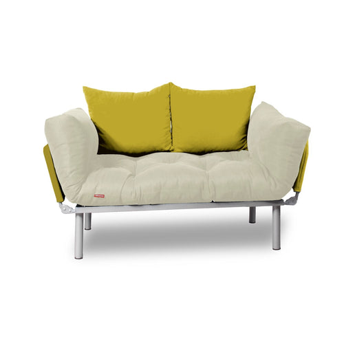 Schlafsofa aus Stoff, 2-Sitzer, Kombin Creme & OYOTR-SOFA-KOMBIN-SHKKAFFUF-CREAM