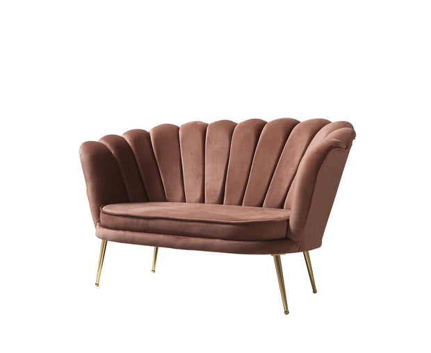 Sofa aus Samtstoff, 2-Sitzer, Inci Rosa (4)