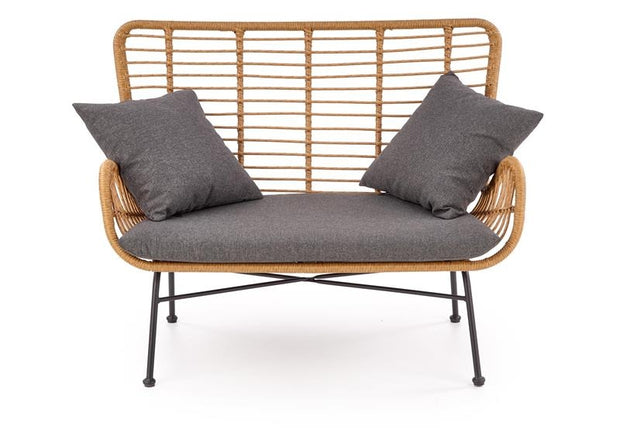 Sofa 2-Sitzer, mit Rattan Iikka XL Grau (2)