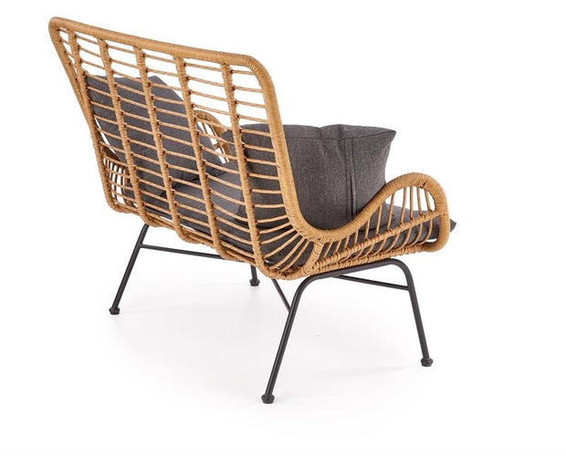 Sofa 2-Sitzer, mit Rattan Iikka XL Grau (6)