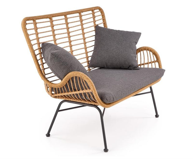 Sofa 2-Sitzer, mit Rattan Iikka XL Grau (7)