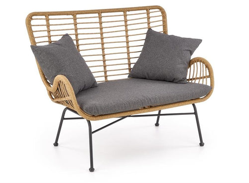 Sofa 2-Sitzer, mit Rattan Iikka XL Grau