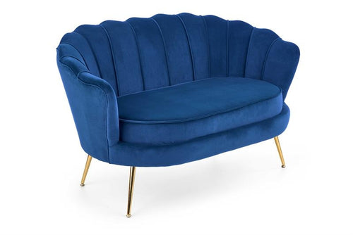 Sofa 2-Sitzer, mit Samtstoff Amory XL Blau