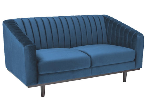 Sofa 2-Sitzer aus Samtstoff, Asparo II Blau