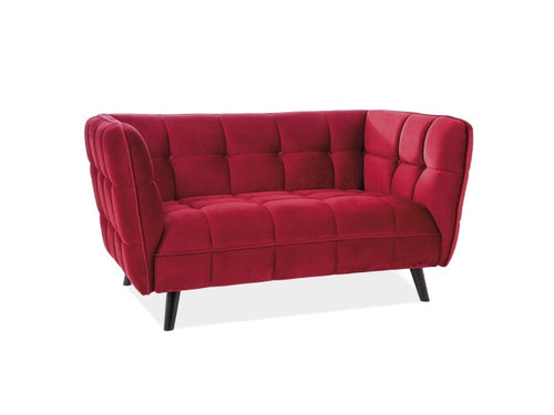 Sofa 2-Sitzer aus Samtstoff, Bellamy Burgund