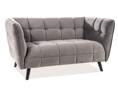 Sofa 2-Sitzer aus Samtstoff, Bellamy Grau