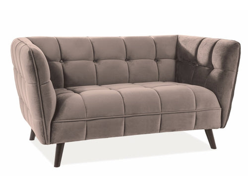 Sofa 2-Sitzer aus Samtstoff, Castielli Beige