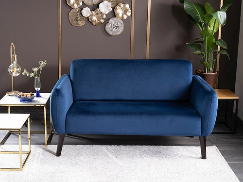 Sofa 2-Sitzer aus Samtstoff, Elysia Blau