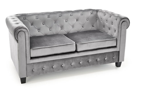 Sofa 2-Sitzer, mit Samtstoff Erickson XL Grau