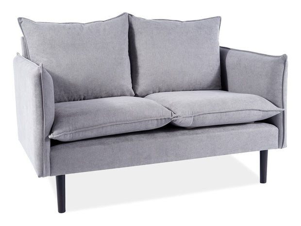 Sofa 2-Sitzer aus Samtstoff, Frisco Grau