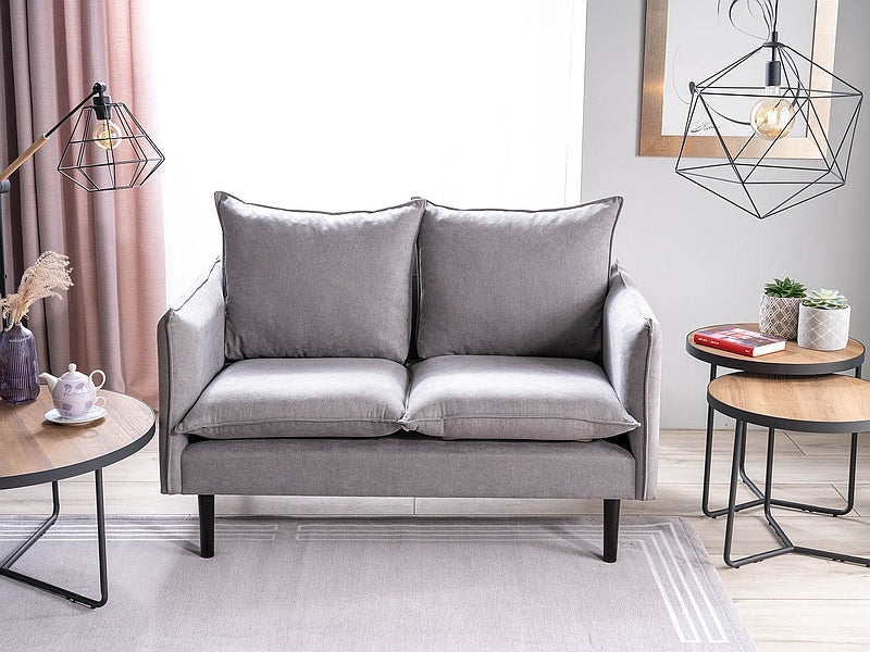 Sofa 2-Sitzer aus Samtstoff, Frisco Grau (1)