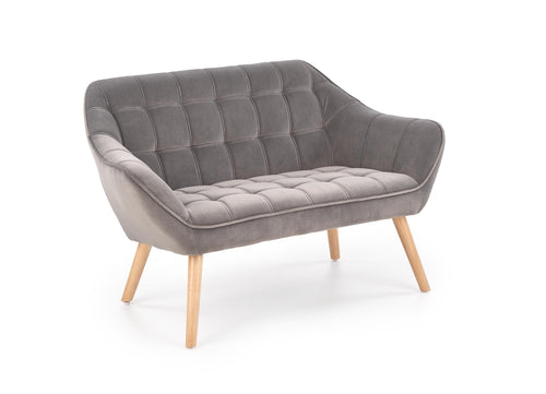 Sofa 2-Sitzer, mit Samtstoff Romulus XL Grau