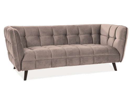 Sofa 3-Sitzer aus Samtstoff, Castielli Beige