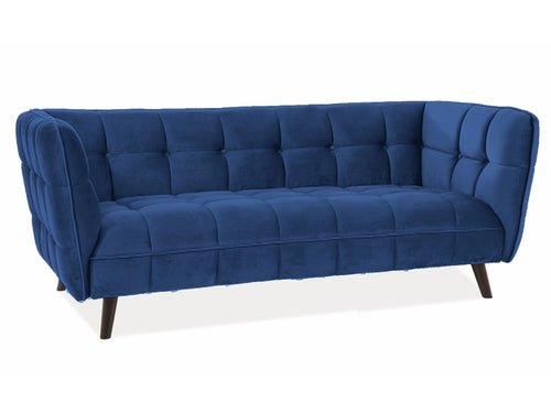 Sofa 3-Sitzer aus Samtstoff, Castielli Blau