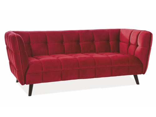 Sofa 3-Sitzer aus Samtstoff, Castielli Bordeaux