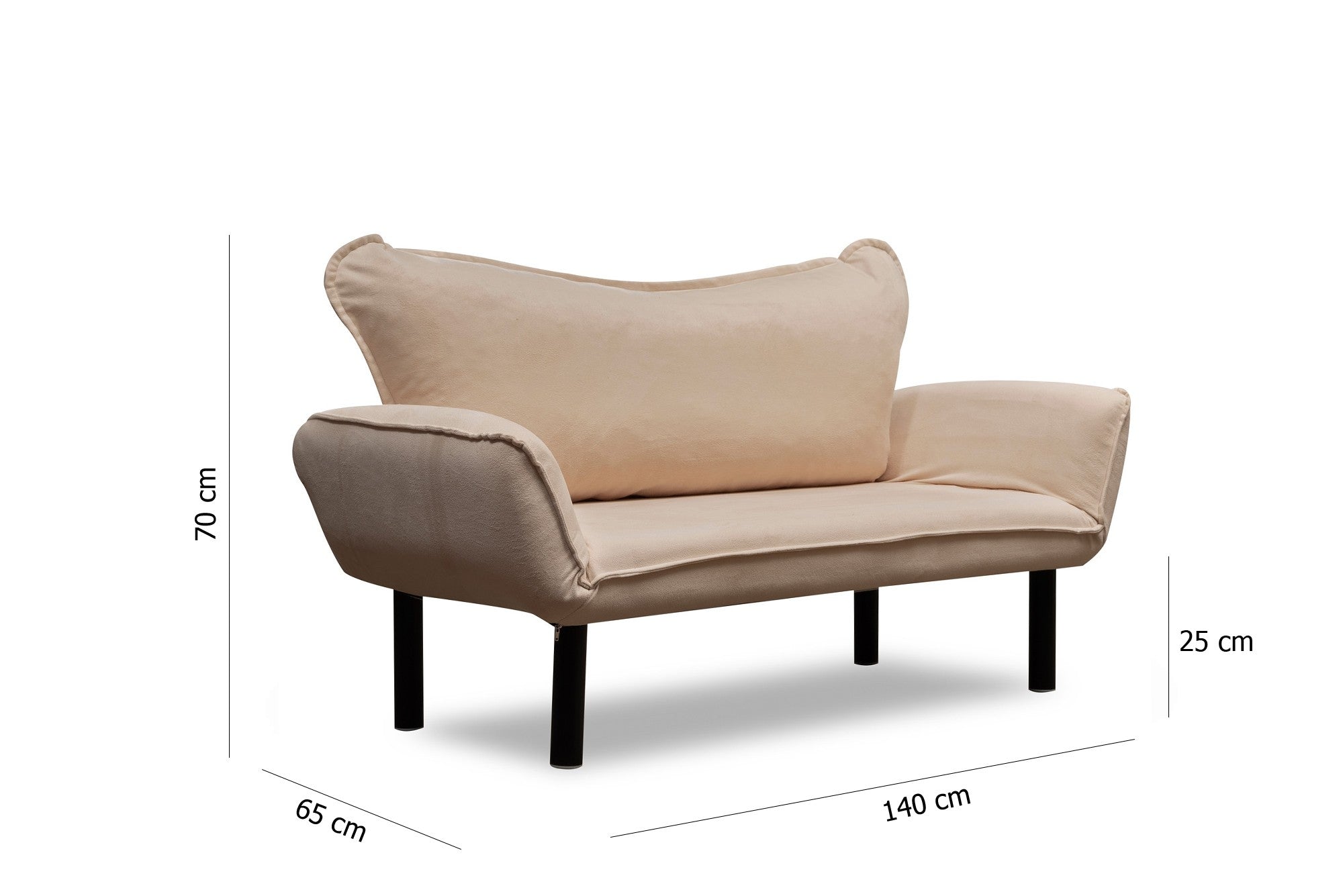 Sofa 2-Sitzer mit Samtstoff, Chatto Creme (6)