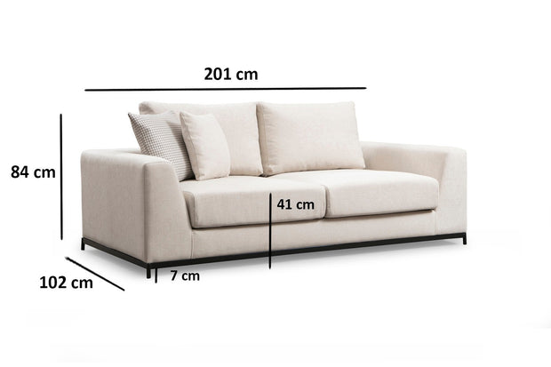 Sofa 3-Sitzer mit Stoff, Line Beige (9)