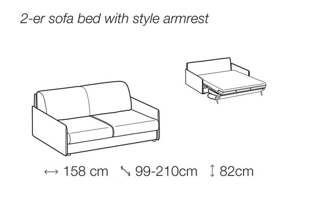 Schlafsofa mit Stauraum, 2-Sitzer, Modire Grau (8)