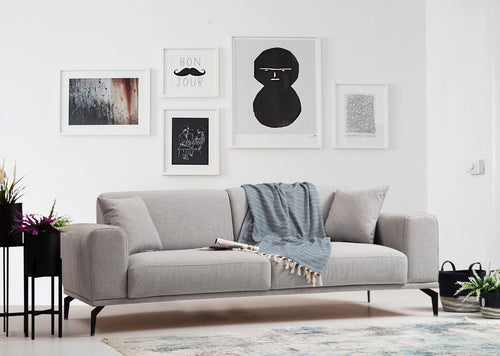 Sofa 2-Sitzer mit Stoff, Nikea Grau