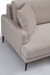 Sofa 2-Sitzer mit Samtstoff, Papira Beige (1)