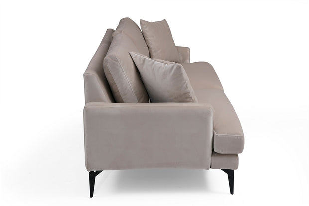 Sofa 2-Sitzer mit Samtstoff, Papira Beige (4)