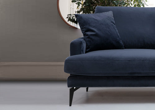 Sofa 2-Sitzer mit Samtstoff, Papira Blau (1)