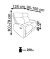 Sofa mit Relaxfunktion 2-Sitzer, aus Stoff Osmond 2S Beige (8)