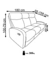 Sofa mit Relaxfunktion 3-Sitzer, aus Stoff Osmond 3S Beige (10)