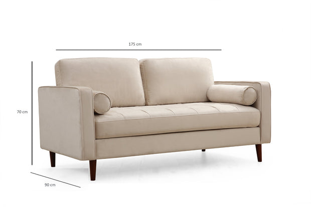 Sofa 2-Sitzer mit Samtstoff, Rome Beige (9)