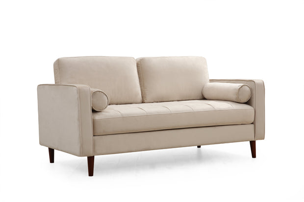 Sofa 2-Sitzer mit Samtstoff, Rome Beige (2)