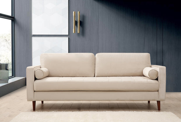 Sofa 3-Sitzer mit Samtstoff, Rome Beige