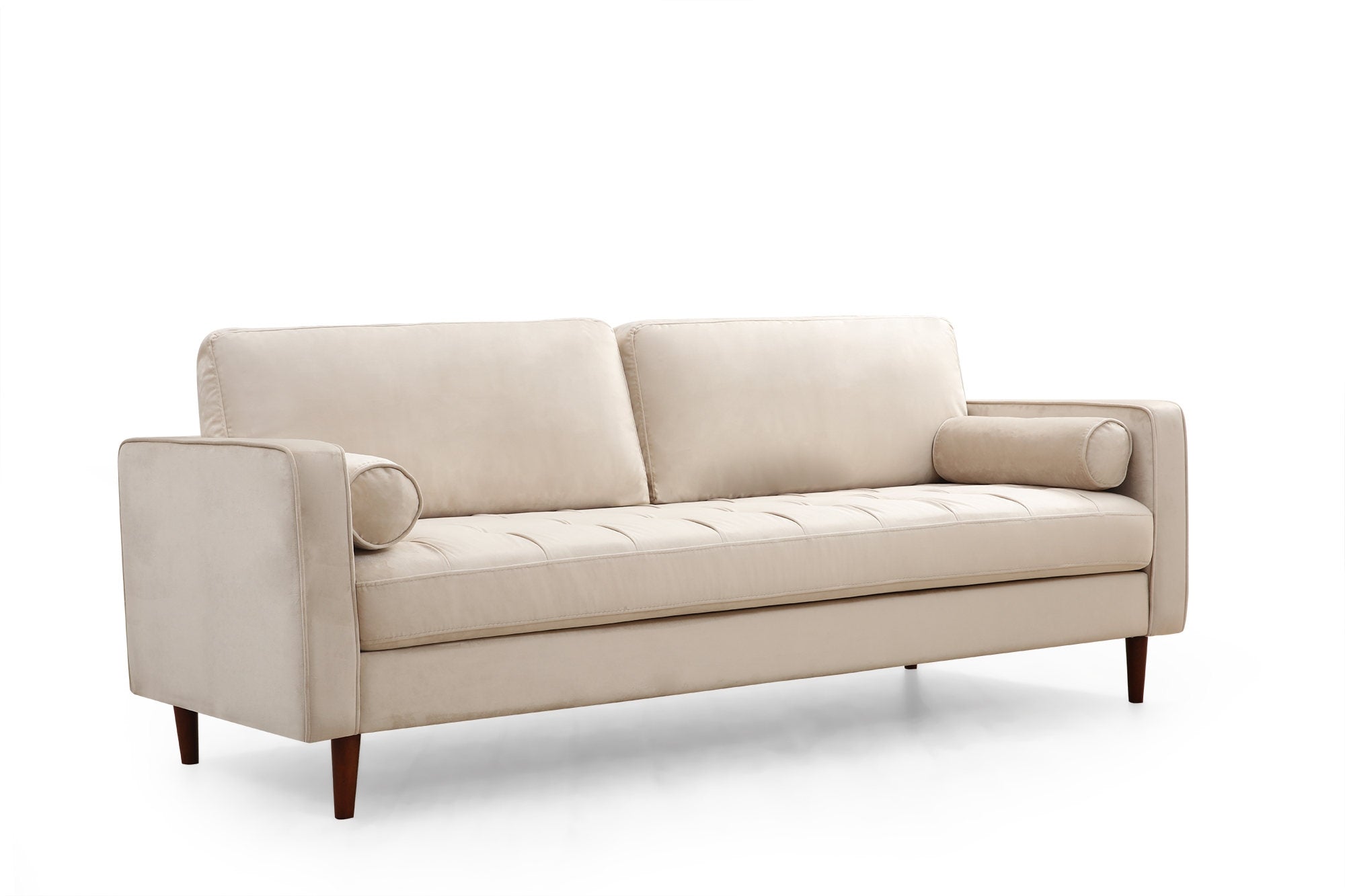 Sofa 3-Sitzer mit Samtstoff, Rome Beige (6)