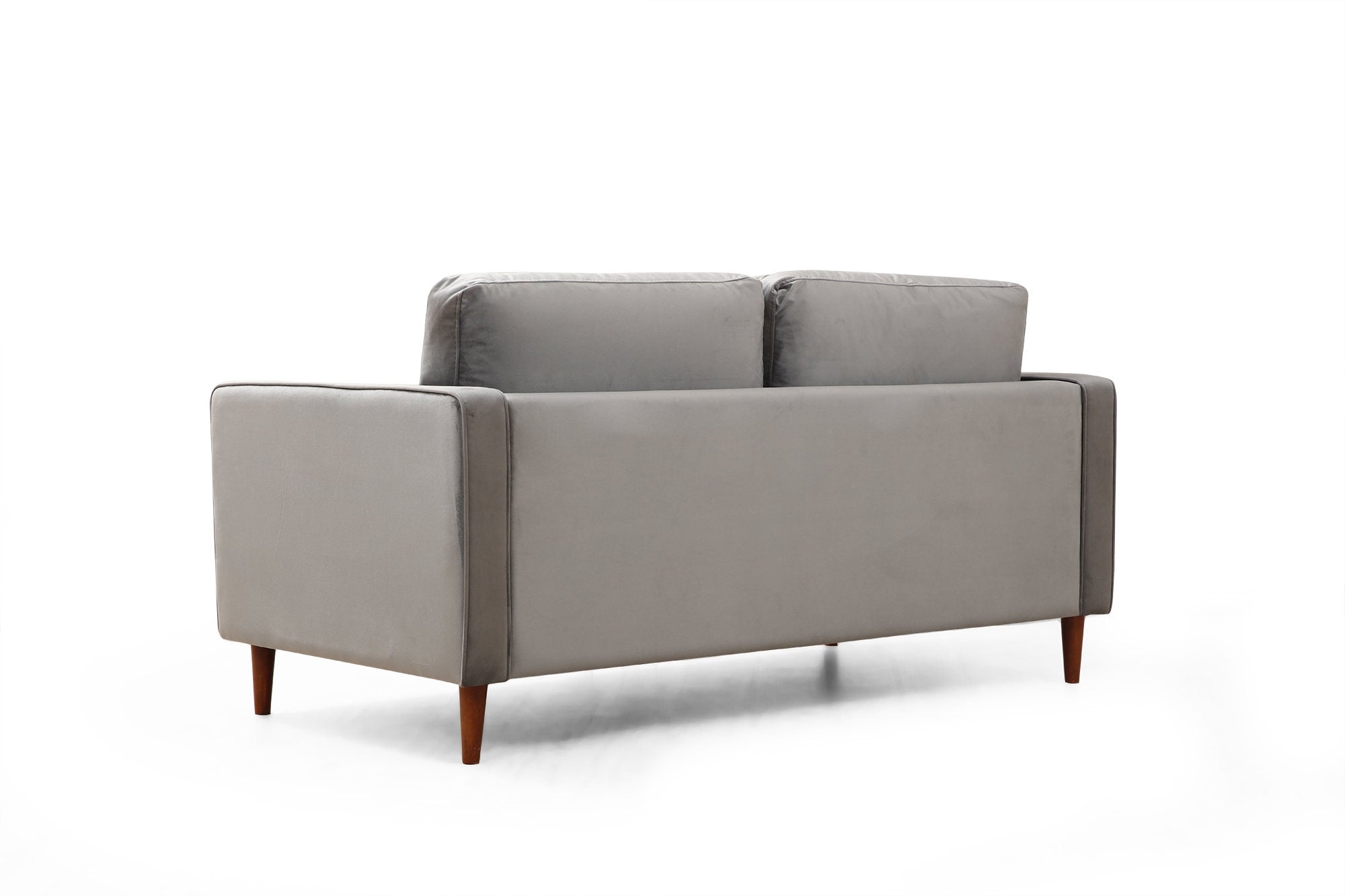 Sofa 2-Sitzer mit Samtstoff, Rome Grau (6)