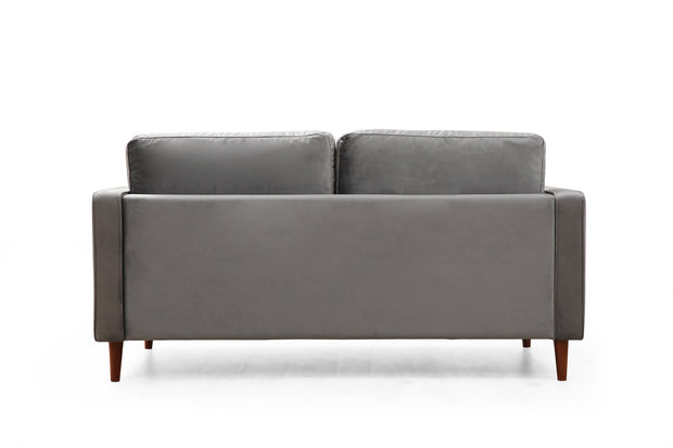 Sofa 2-Sitzer mit Samtstoff, Rome Grau (8)