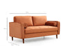 Sofa 2-Sitzer mit Samtstoff, Rome Orange (8)