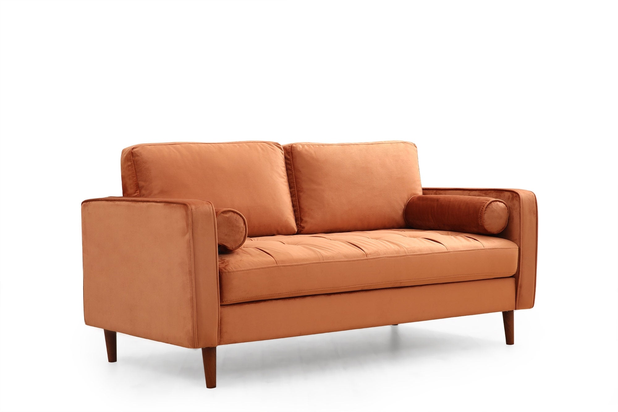 Sofa 2-Sitzer mit Samtstoff, Rome Orange (4)