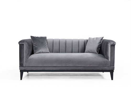 Sofa 2-Sitzer mit Samtstoff, Trendy Grau (1)