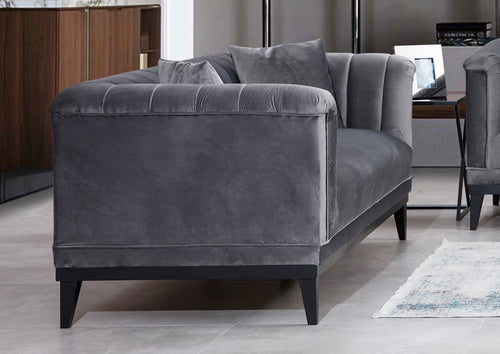 Sofa 3-Sitzer mit Samtstoff, Trendy Grau (1)